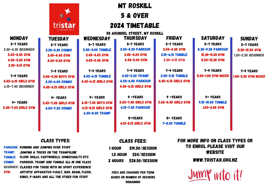 2024 Timetable